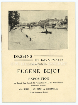 Catalogue d'exposition d'oeuvres d'Eugène Béjot (Paris)